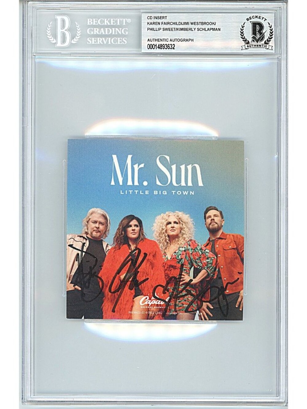 Little Big Town Signed Mr Sun CD Beckett BAS Slabbed Country
